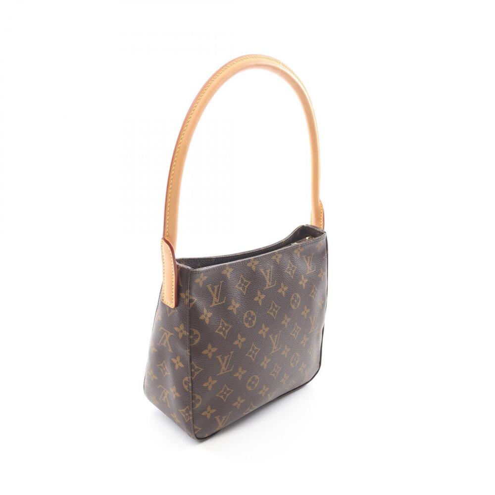 Louis Vuitton Leather Monogram Shoulder Brown Looping Bag Canvas Brown